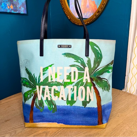 kate spade I Need A Vacation Travel Tote Beach Bag - Picture 1 of 15